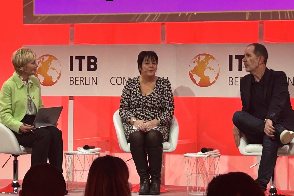 A Bright Approach Founder Charlotte Lamp Davies, Layered Reality CMO Samantha Fay and Layered Reality Founder Andrew McGuinness at the session titled "Augmented Reality: The Potential, The Upsell & The Opportunities" at ITB Berlin