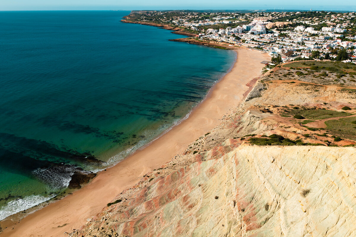 View of the coastline in Lagos, Portugal