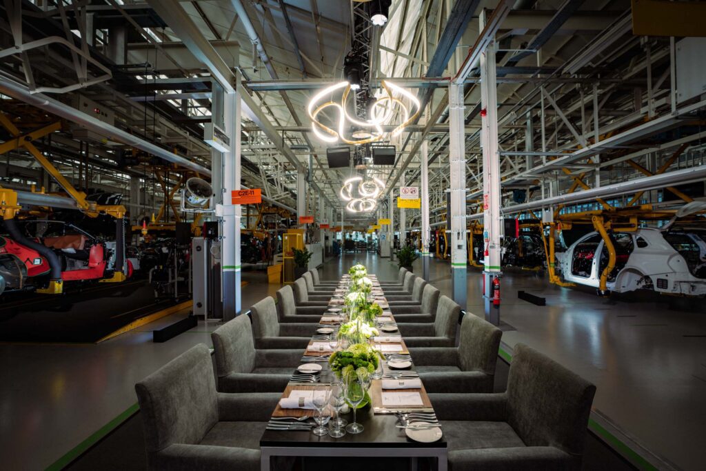 A private dining experience at the Bentley Factory in the UK. Source: Bentley Motors.