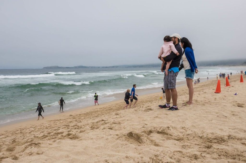 Indian family on beach