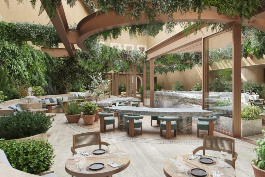 Six Senses Rome courtyard