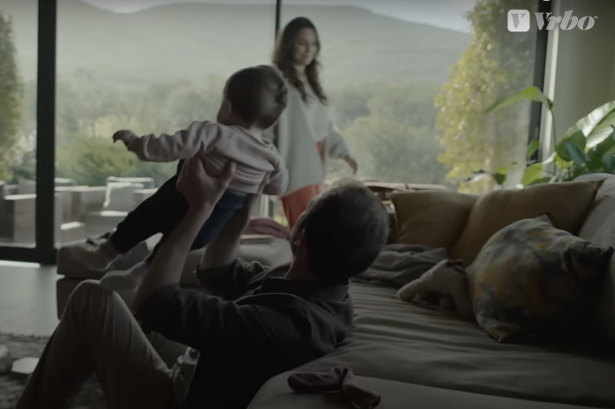 Vrbo released the first of three new ads this week focusing on customer service guarantees instead of the homes themselves. Pictured is a screen grab from the first ad, Good Surprises. Source: Vrbo
