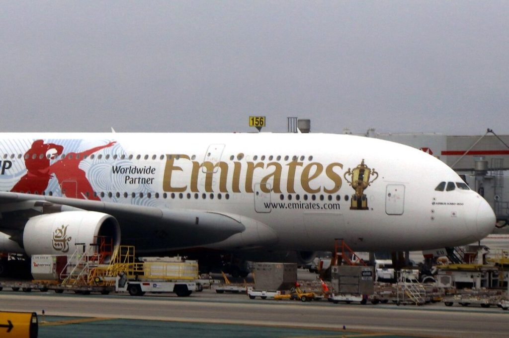 An Emirates Group plane