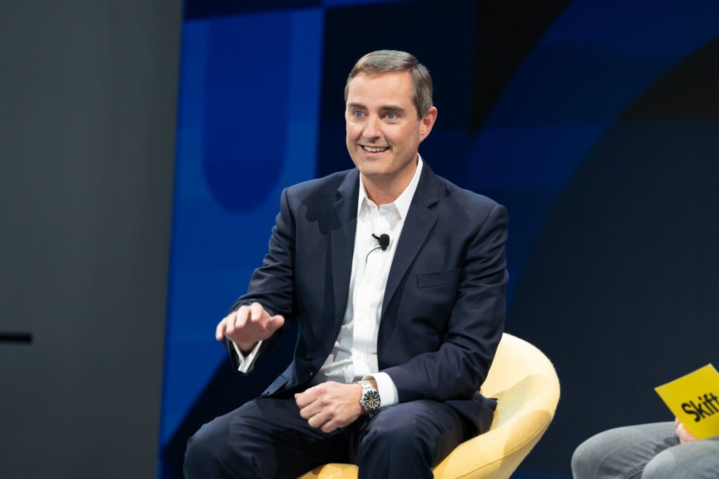 IHG CEO Keith Barr on stage at Skift Global Forum On September 21, 2022 in New York City. 