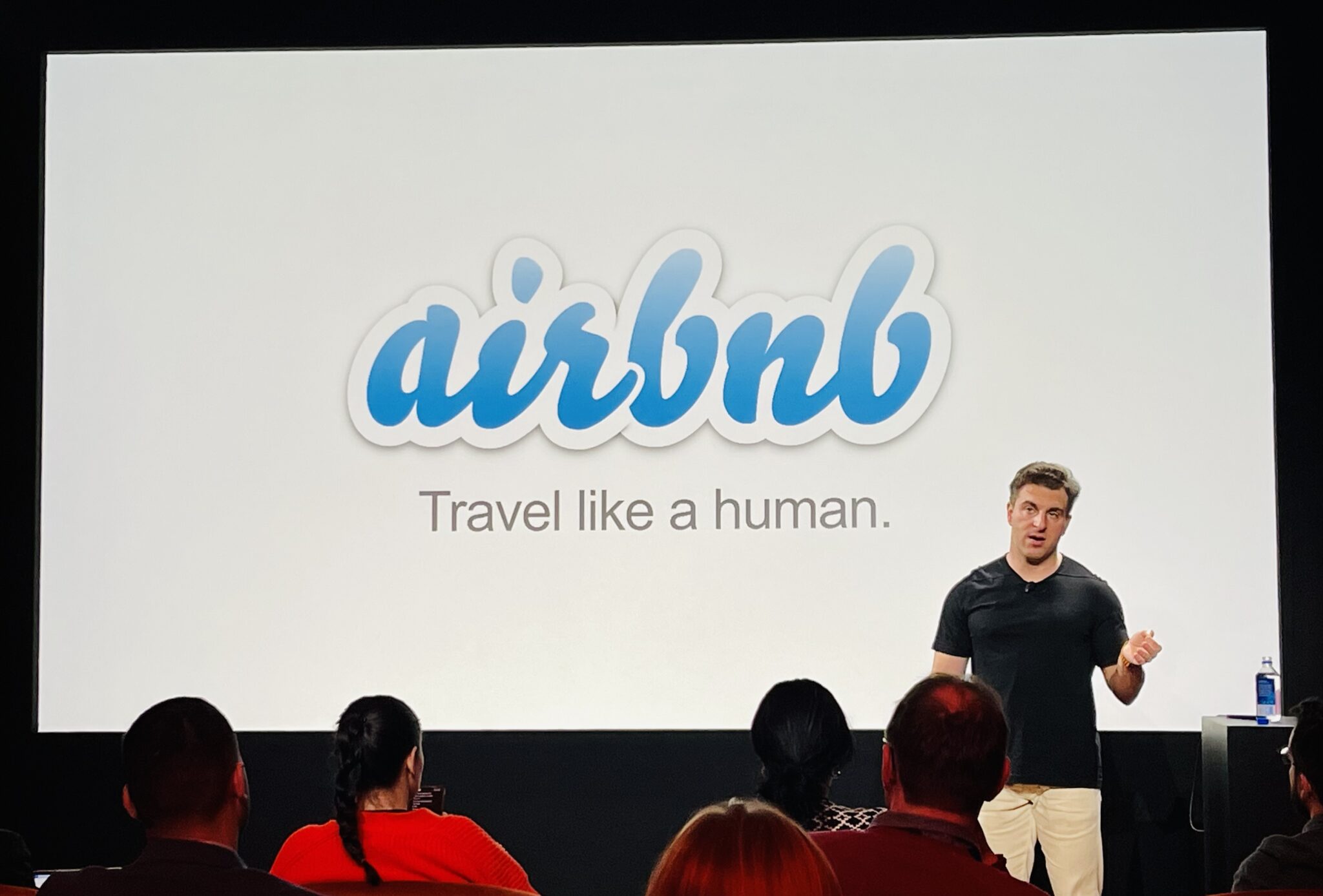 Airbnb CEO Brian Chesky talked about its new product launches in New York City on May 2, 2023. Source: Skift