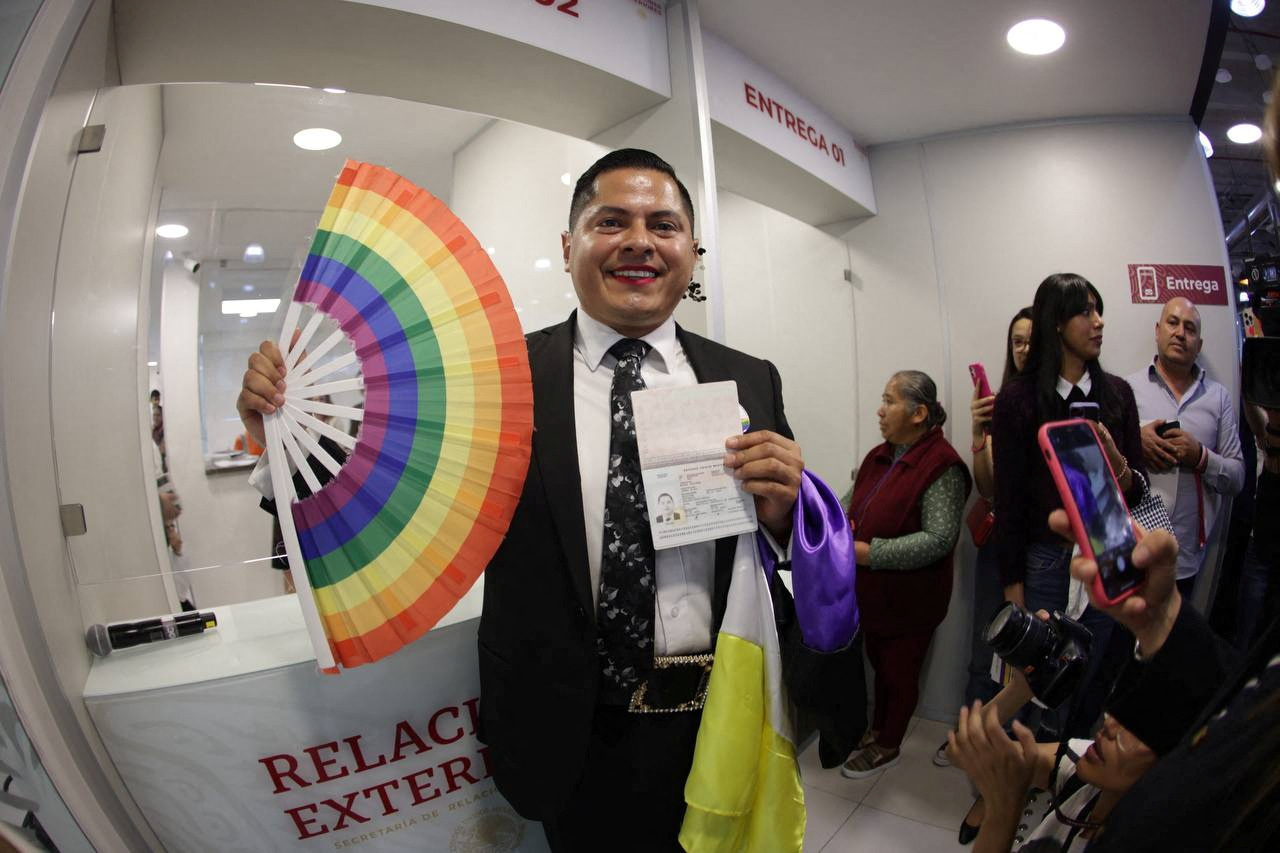 Mexico's new non-binary passport was unveiled at an event hosted by Foreign Minister Marcelo Ebra on May 17, 2023.. Source: Reuters