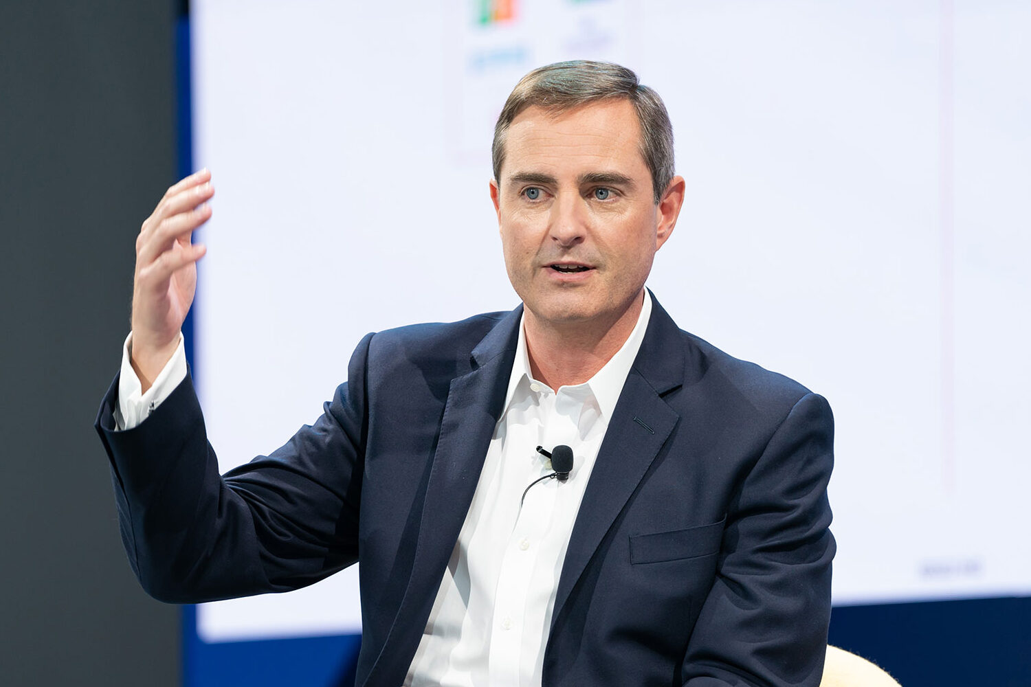 IHG CEO Keith Barr on stage at Skift Global Forum On September 21, 2022 in New York City. Source: Skift.