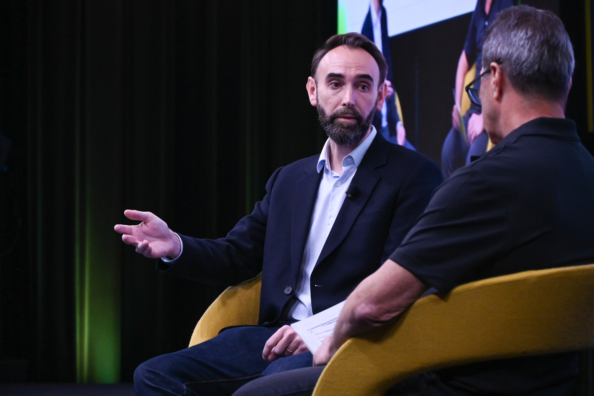 Eric Bergaglia, senior director, global head of accommodations segments, Booking.com, at the Skift Short-Term Rental Summit in June 2023. Photo by Ryan Bourque. Source: Skift.