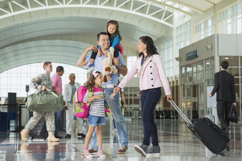 A family at an airport