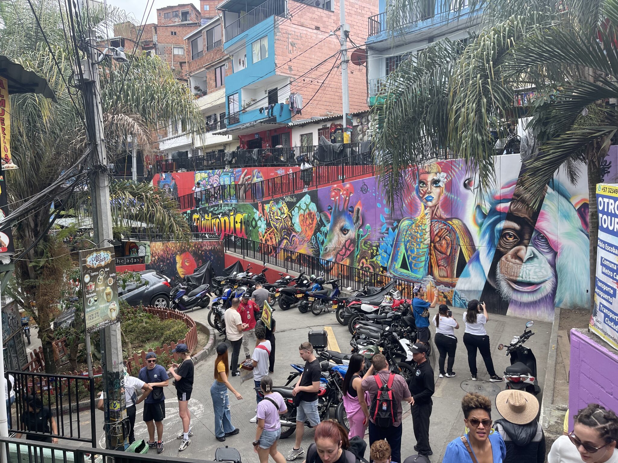 Tourists and locals checked out the popular Comuna 13 in Medellin, Colombia on February 9, 2023. Source: Dennis Schaal/Skift