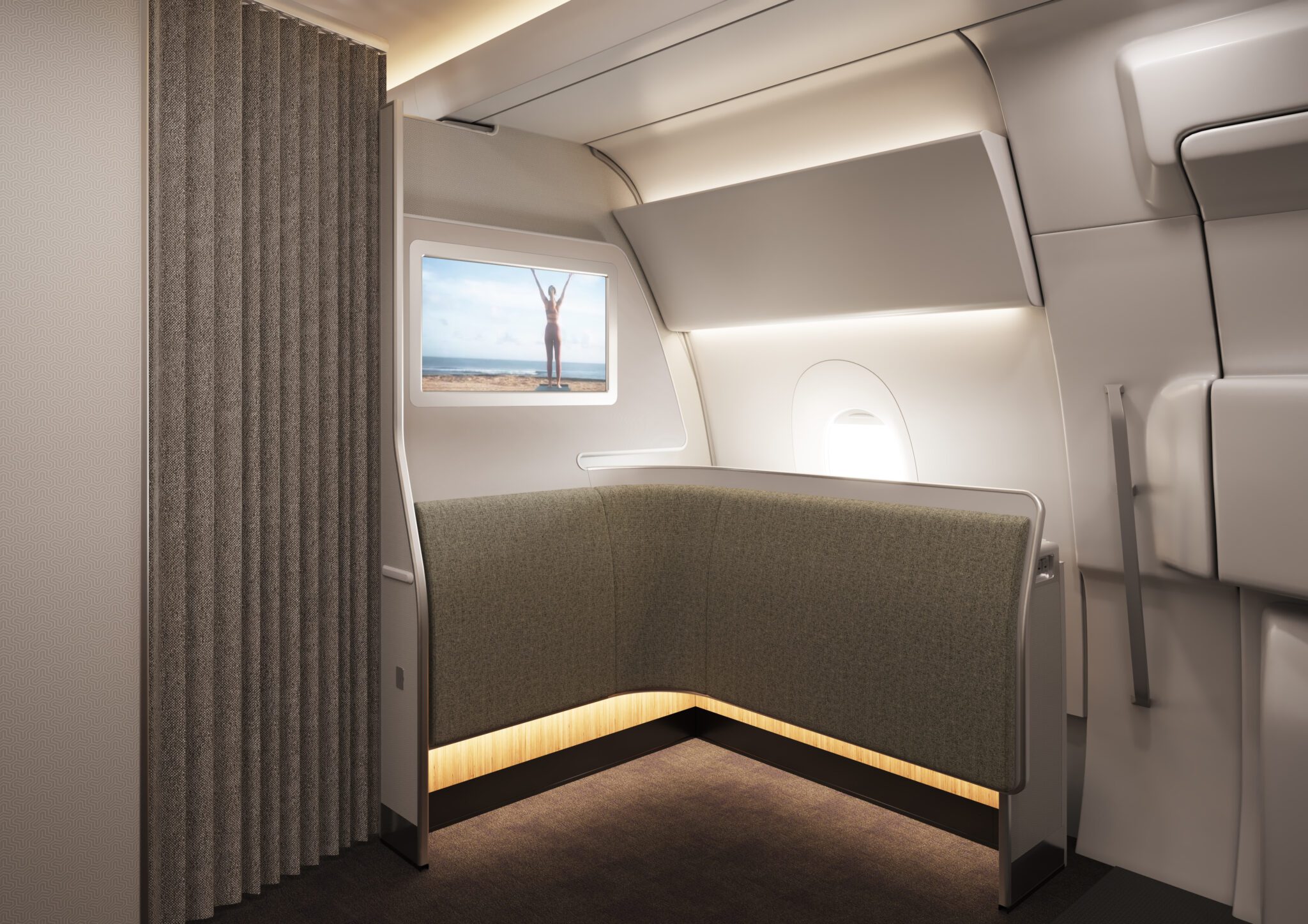 ' new Wellbeing cabin, which will be featured on its A350s.  Source: Qantas