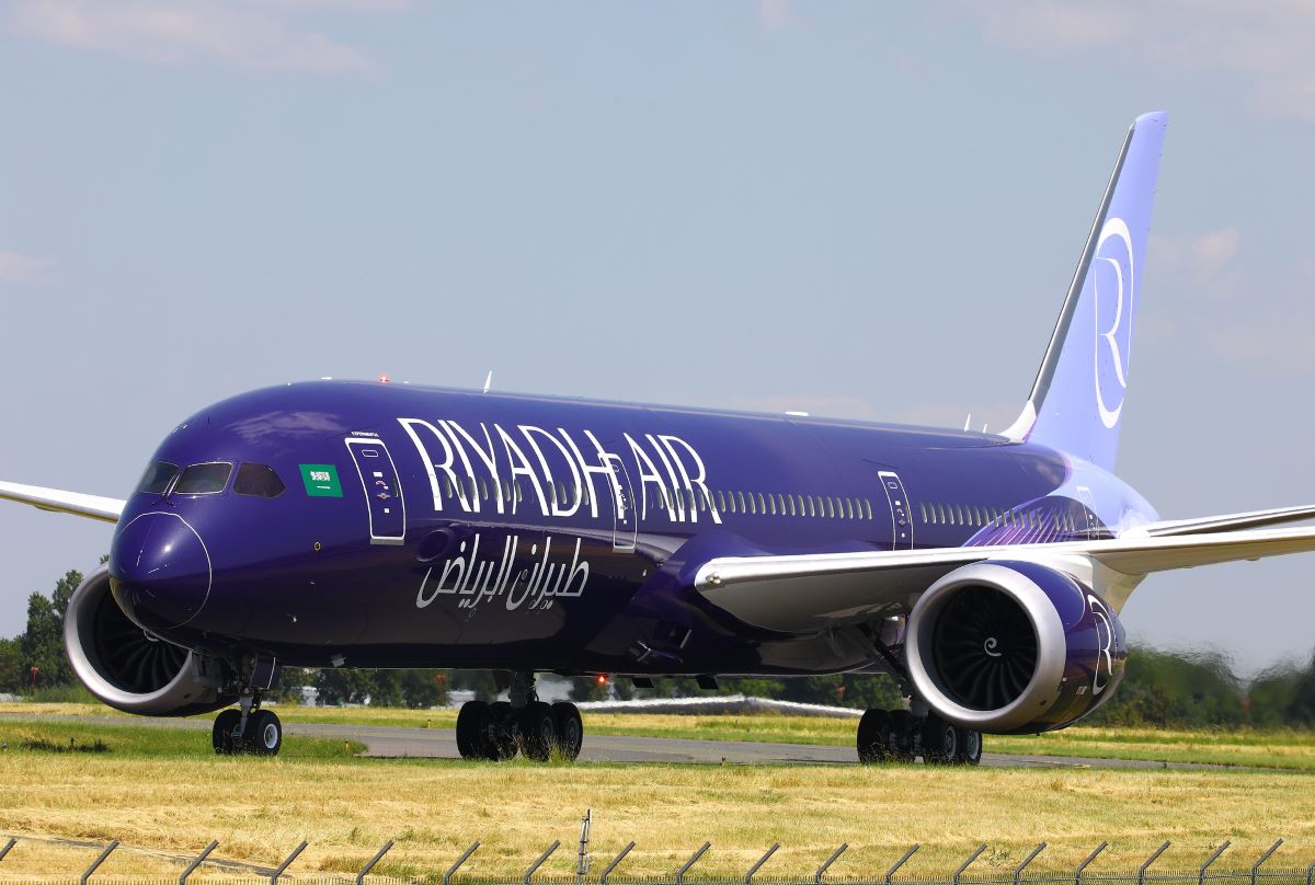 Riyadh Air plans to show a 787 this week painted in the airline's new indigo livery.