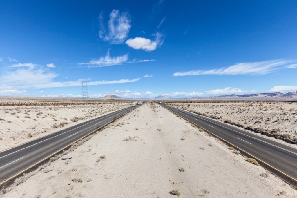 Landscape of a desert highway