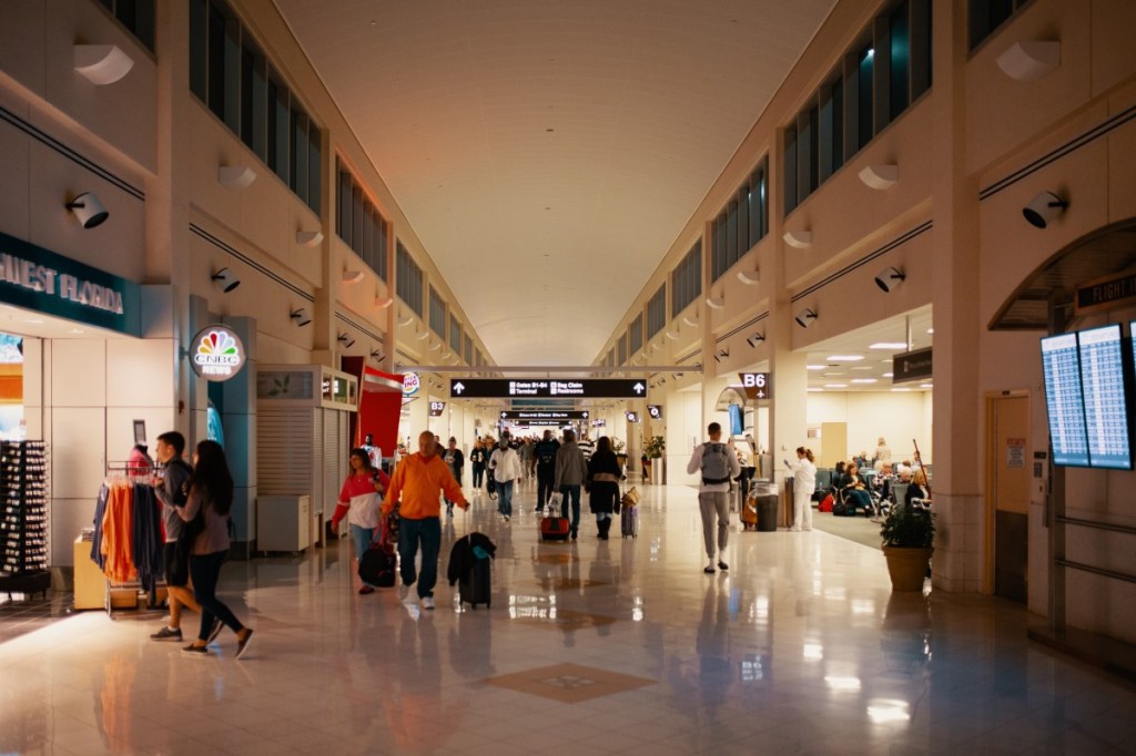 Passengers in an airport.