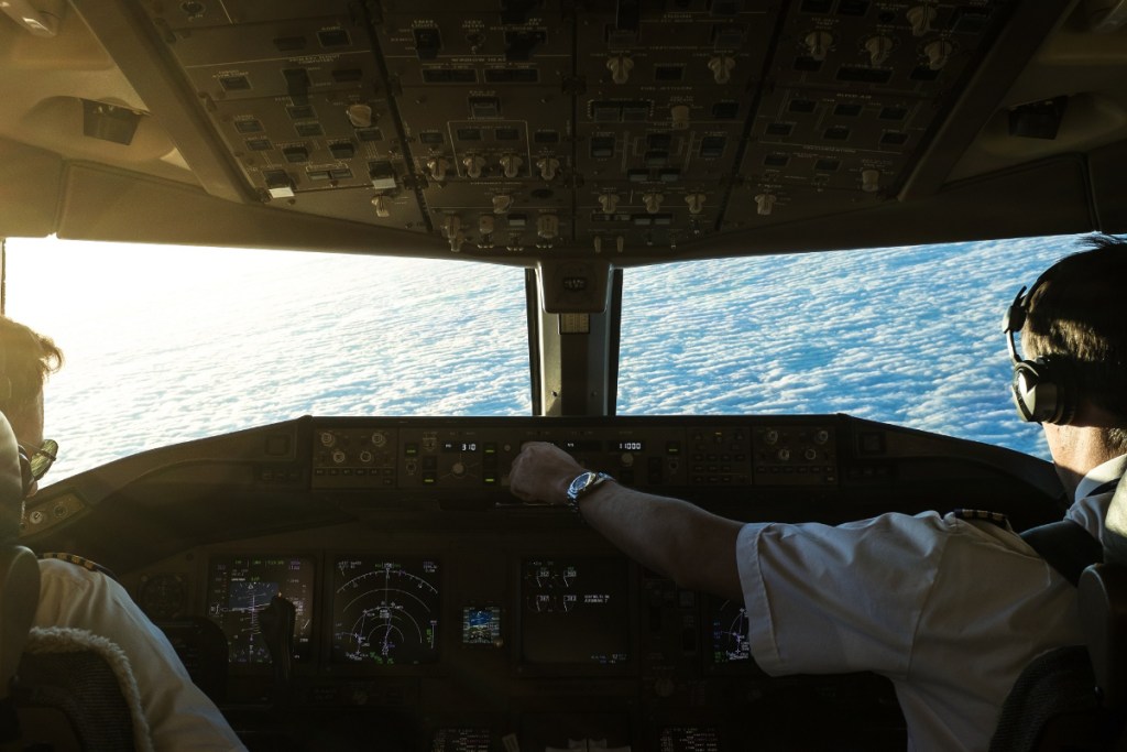 Close-Up Of Pilots In Cockpit easyjet