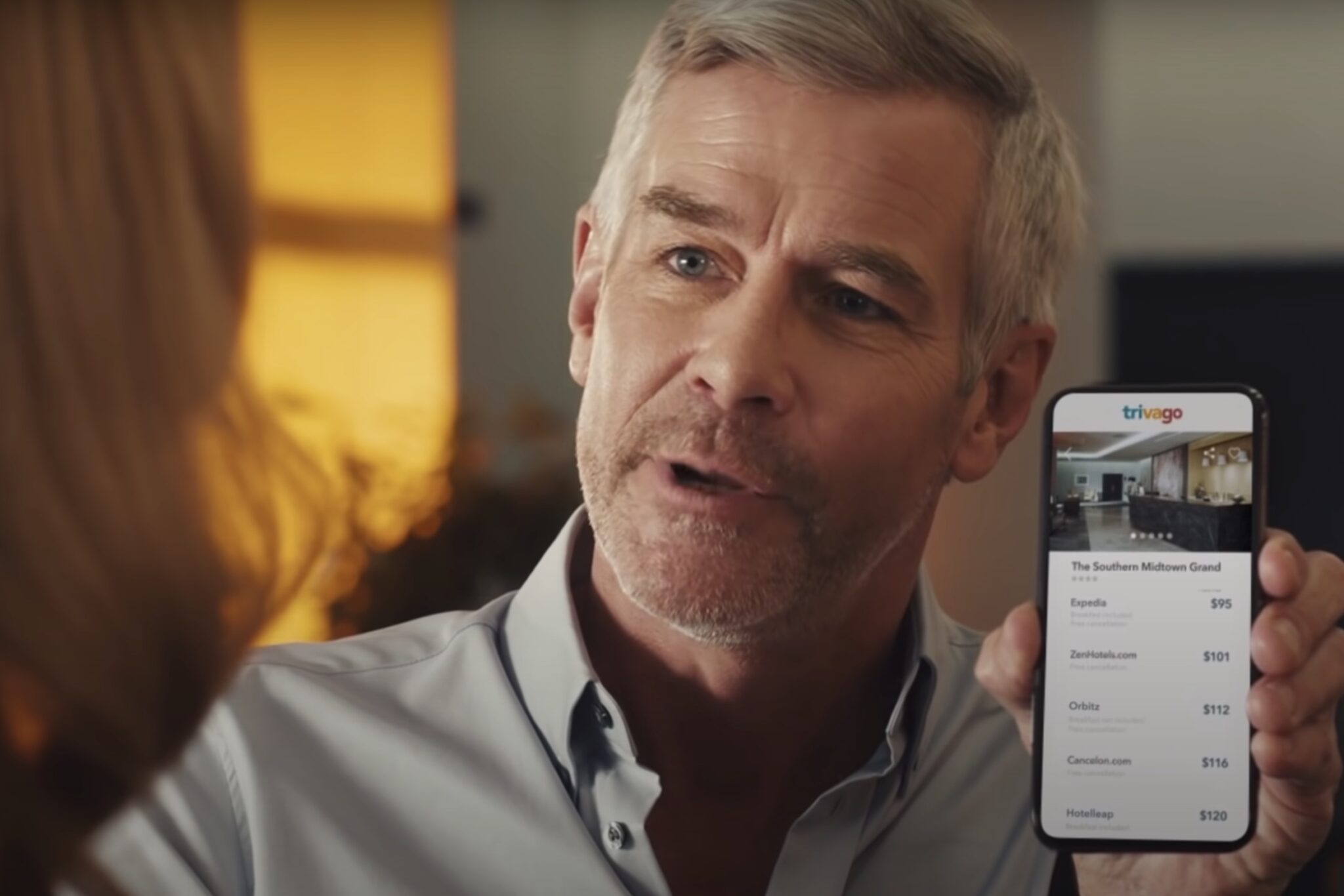 Actor Tim Williams as the Trivago Guy in Find a Great Deal on Your Hotel. Source: Trivago