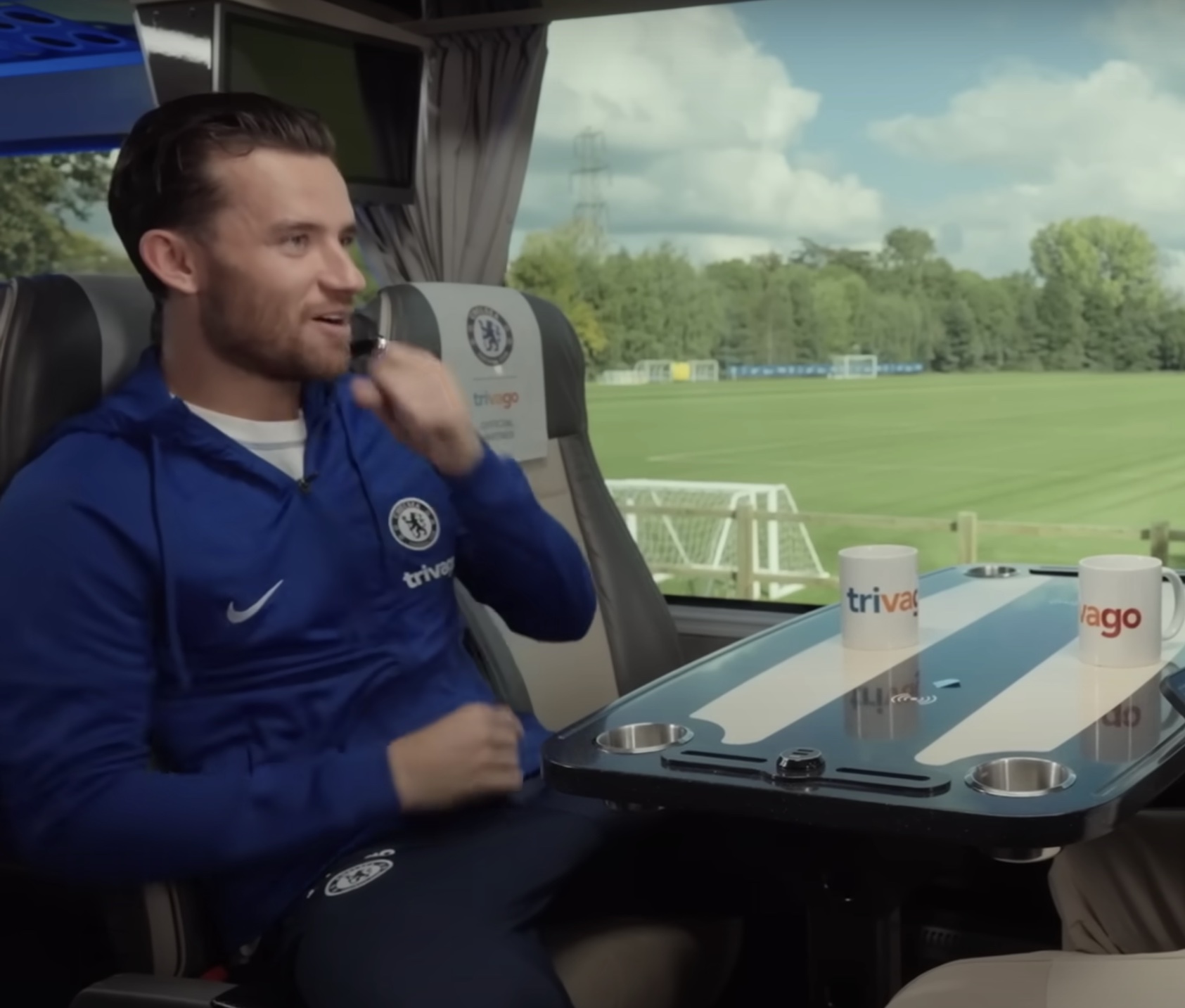 A screenshot from a Trivago video with Chelsea footballer Ben Chilwell. Trivago is a sponsor of English Premier League's Chelsea Football Club. Source: Trivago