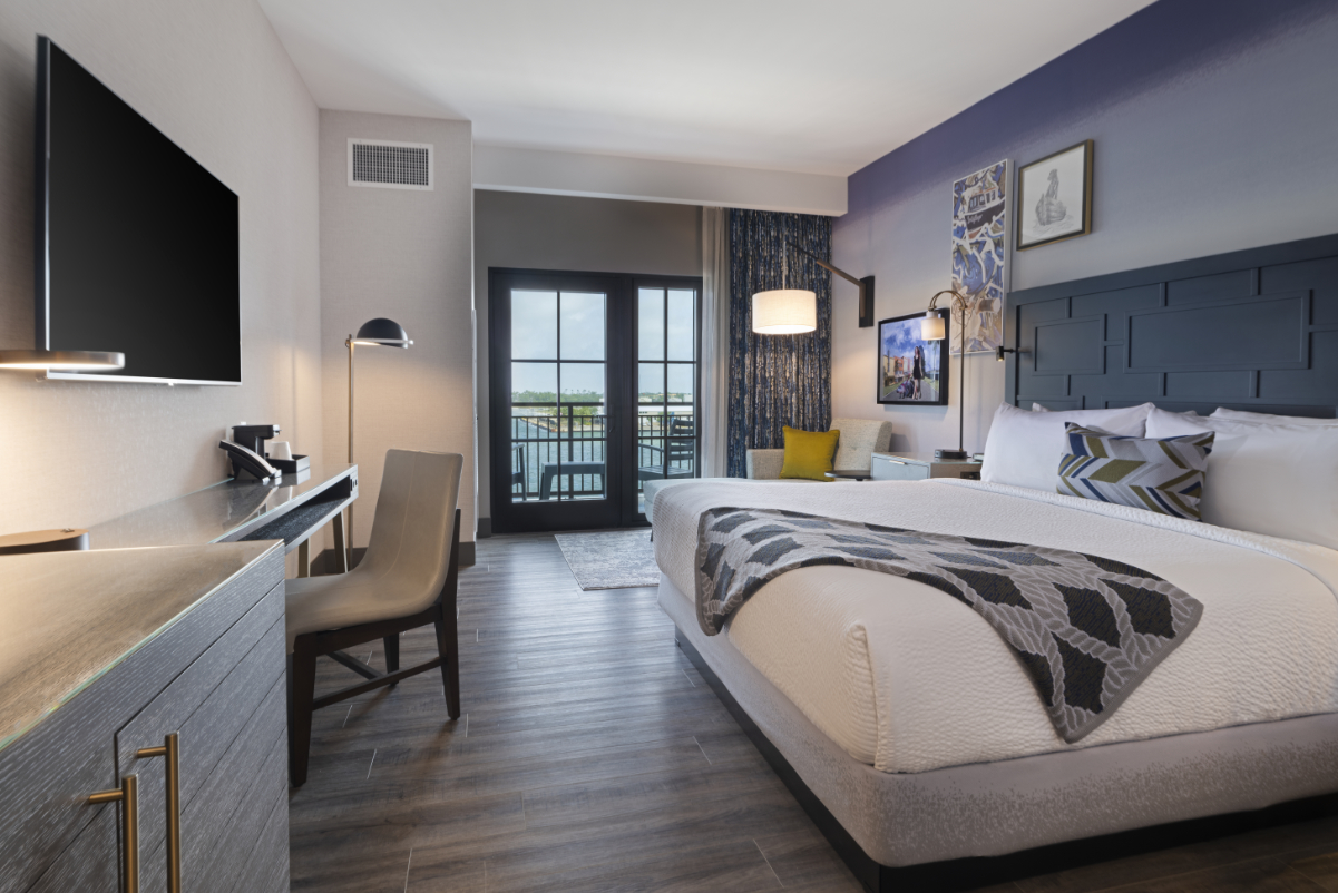 Pictured: A King Premium Bay room with a balcony at Hotel Indigo Panama City Marina, which opened in 2023 in Panama City’s historic waterfront district.
