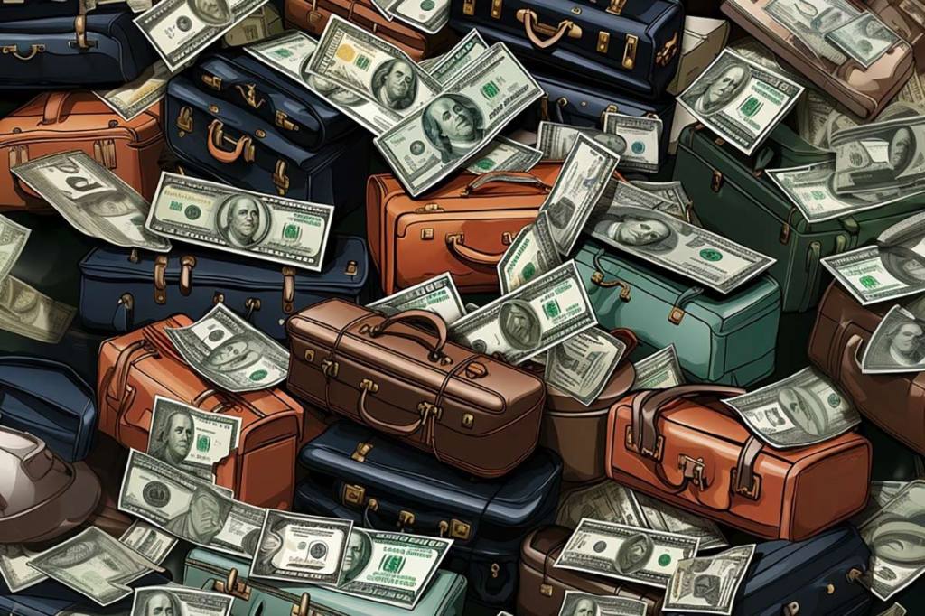 Illustration of money and luggage