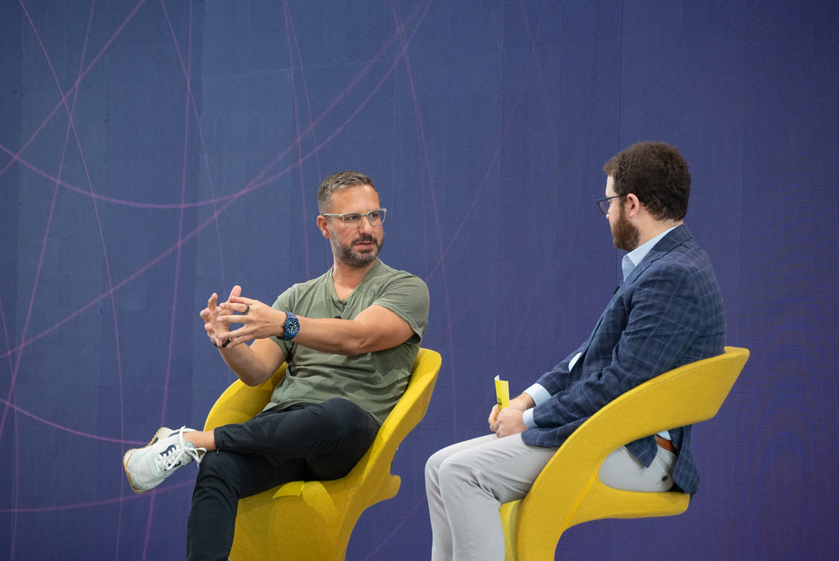 Navan CEO and co-founder Ariel Cohen and Seth Borko in discussion at the Skift Global Forum in New York