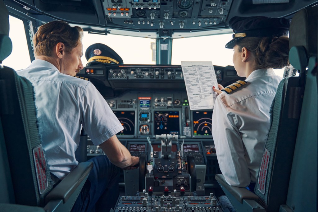 Pilots in the cockpit