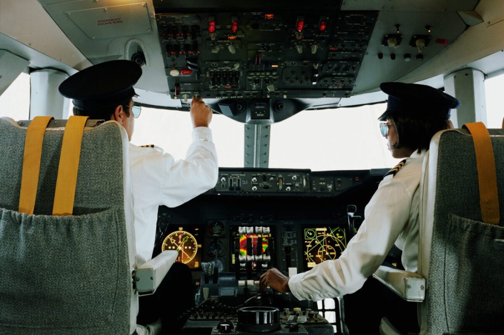 Pilots in the cockpit