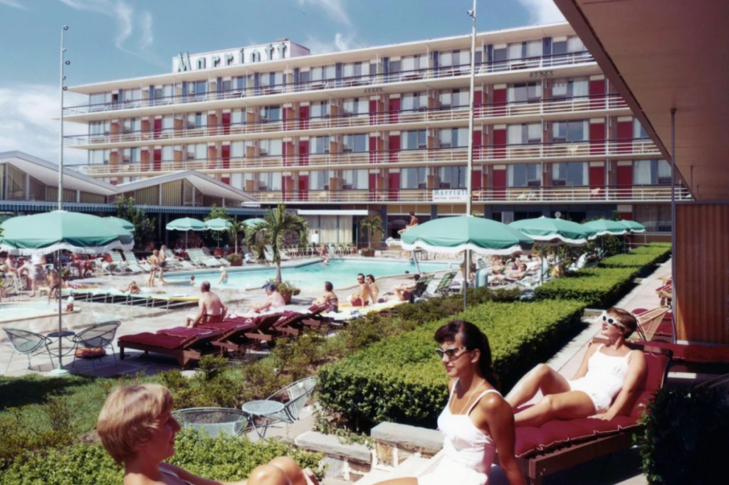 the swimming pool at the Twin Bridges Marriott, in Arlington Va. In 1957 marriott international