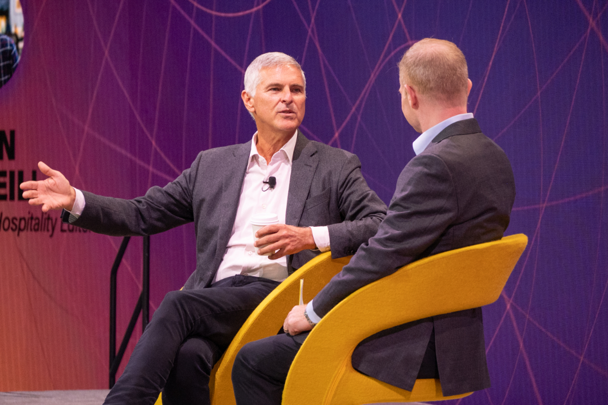 Hilton CEO Christopher Nassetta spoke on-stage at the Skift Global Forum on September 26, 2023. 