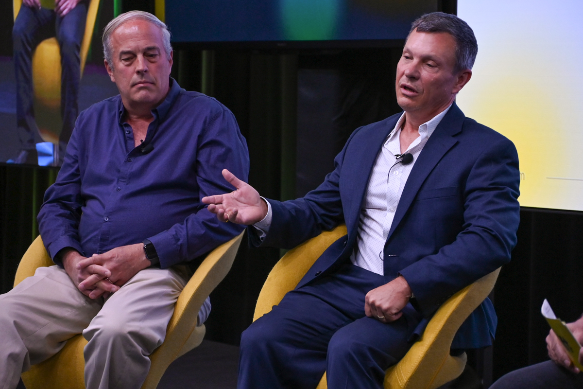 Steve Milo (right), the founder and CEO of VTrips, spoke on a panel with Tim Coates, CEO of RedAwning, at the Skift Short-Term Rental Summit in June. Source: Skift