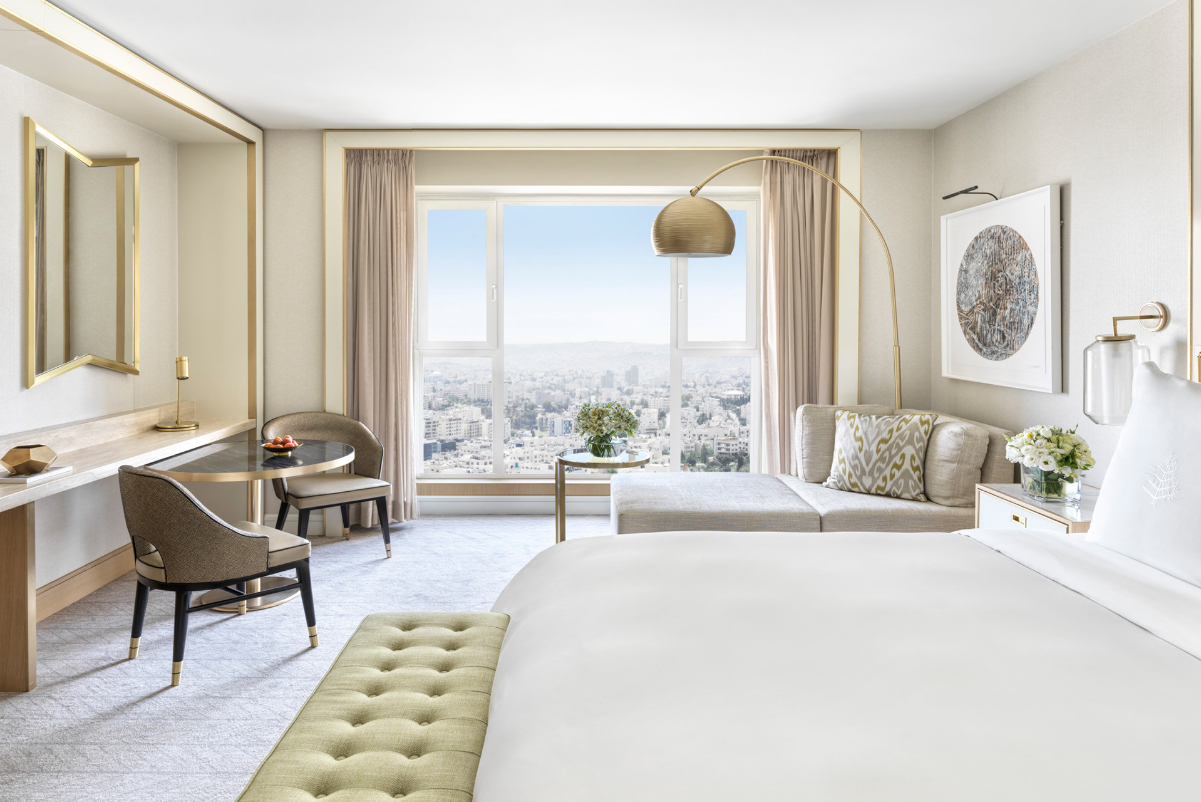 A guest room at the Four Seasons Amman, a luxury hotel in Jordan. Source: Four Seasons.
