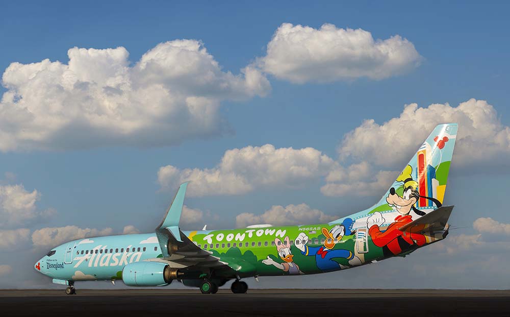 Alaska Airlines Mickey’s Toontown Disney Livery launch