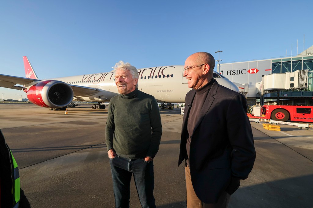 Richard Branson Shai Weiss Virgin Atlantic SAF flight