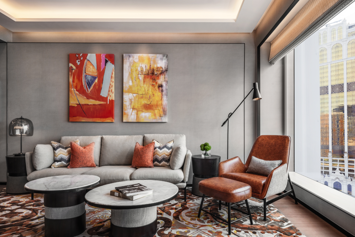 The living room in a suite at the Andaz Macau hotel. Source: Hyatt.