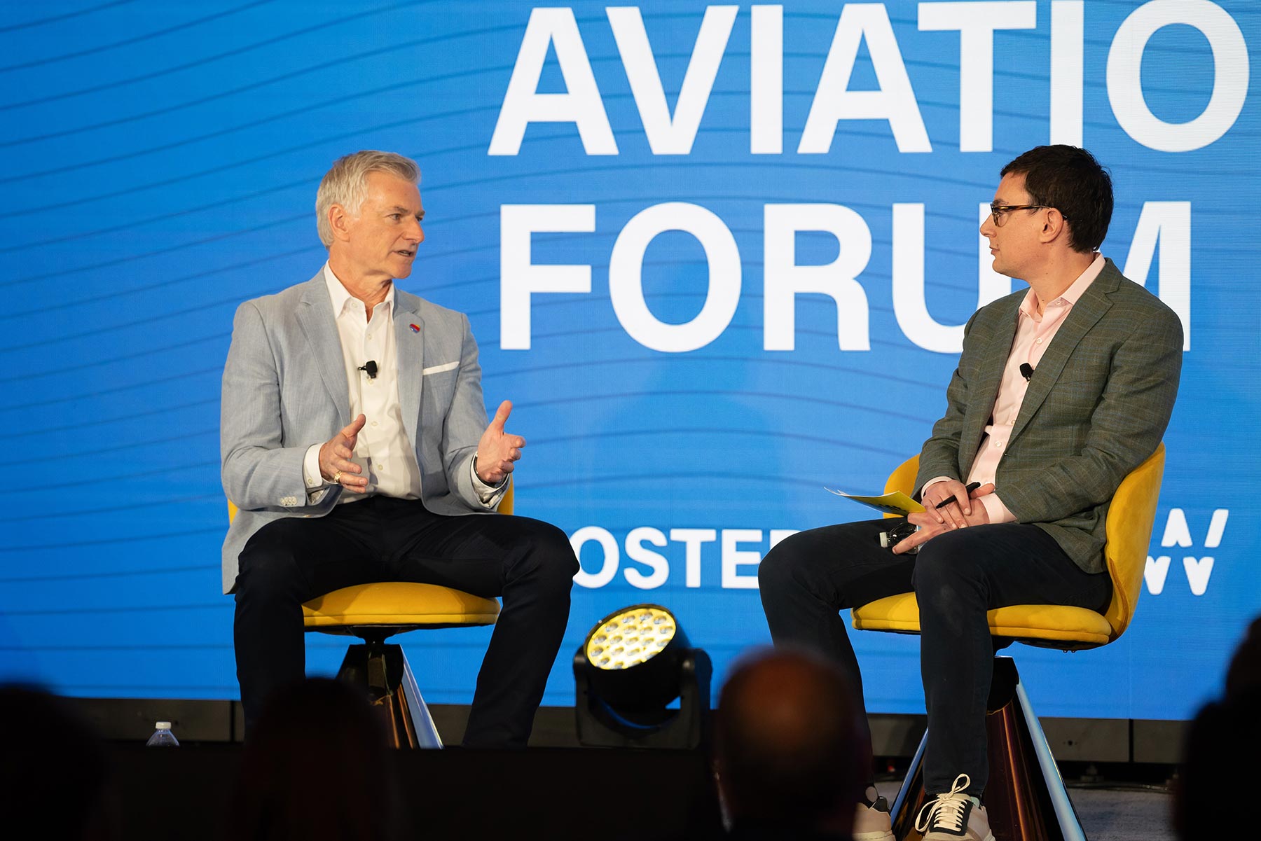 Bob Jordan, Southwest Airlines President and CEO, speaking on stage at Skift Aviation Forum in Fort Worth, TX, November 2023. 