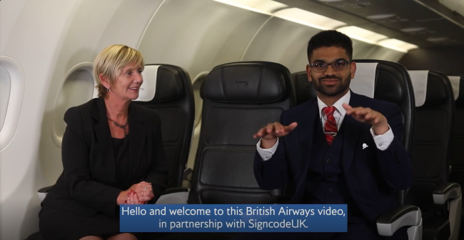 Fredrick Da Costa, British Airways’ first Deaf Customer Experience Agent, features in the signed video content.