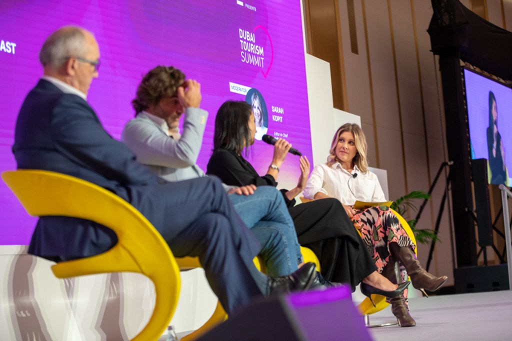 David Robles, Global Head of Travel Partnerships EMEA, Google, Zina Bencheikh, Managing Director EMEA, Intrepid Travel, Christian Muhr, COO, Kerten Hospitality and Sarah Kopit, Editor in Chief, Skift.