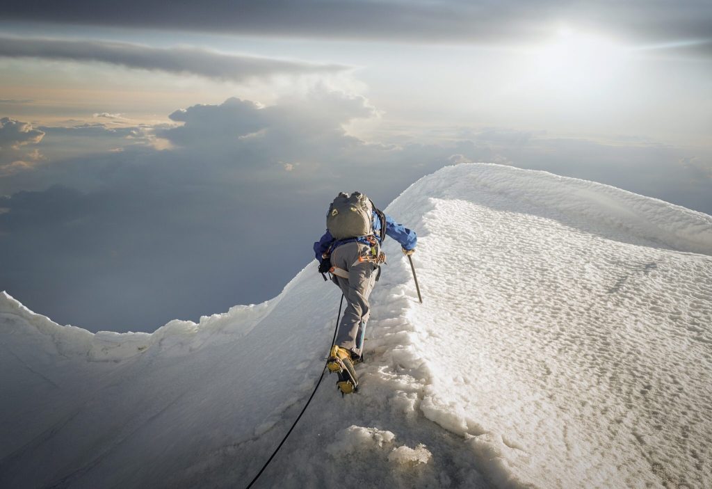 Climbing a mountain