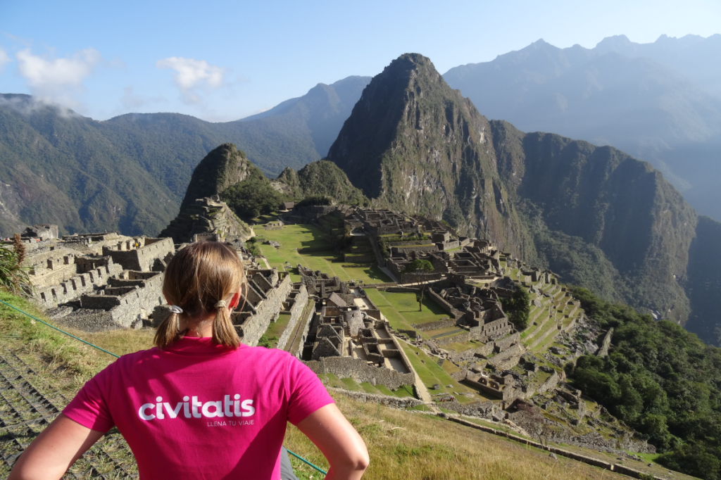 A traveler visits Machu Pichu in Peru.