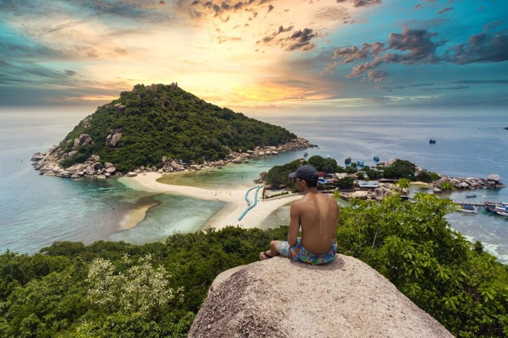 Sunset on Koh Nang Yuan Island in Koh Tao Thailand Southeast Asia