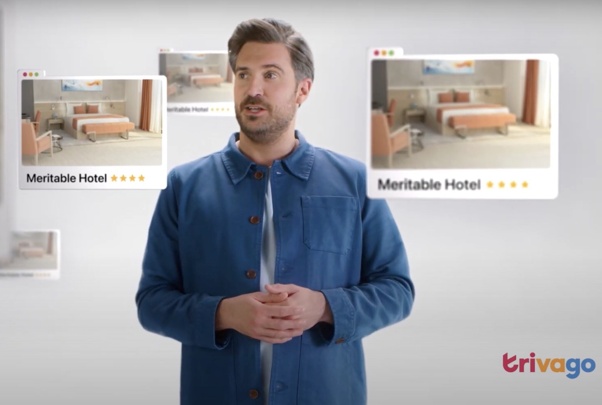 Actor James Sheldon in a new Trivago advertising campaign. Source: Trivago