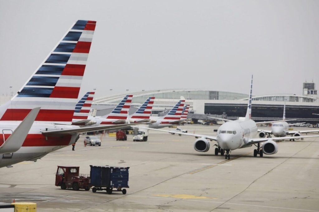 American Airlines aircraft at the airport