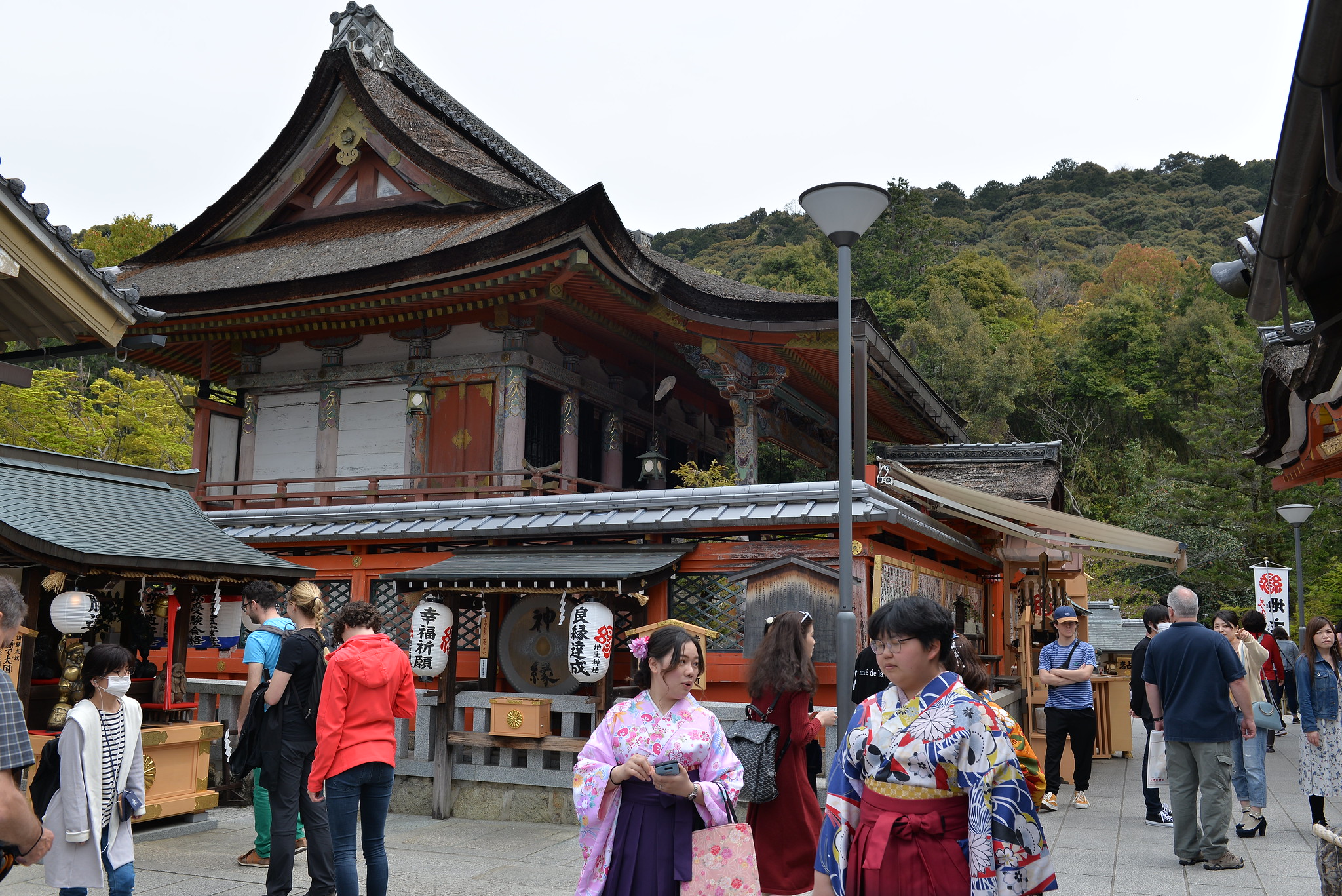 Tourists at Kiyomizu-dera. Tourism to Japan is continuing to boom.