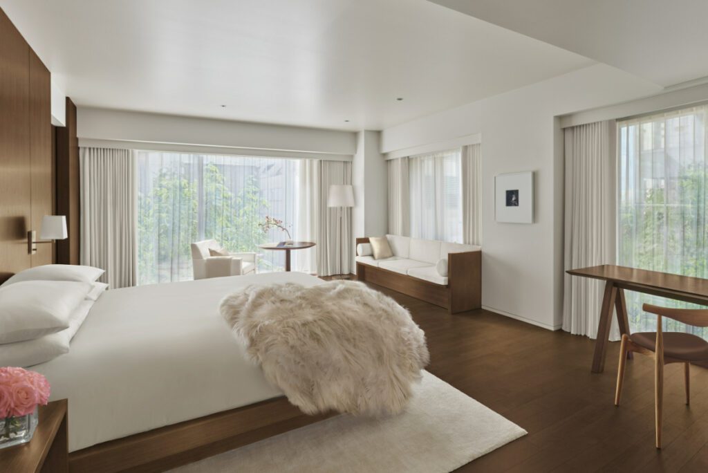 A guest room at The Tokyo Edition Ginza a hotel that opened in December 2023