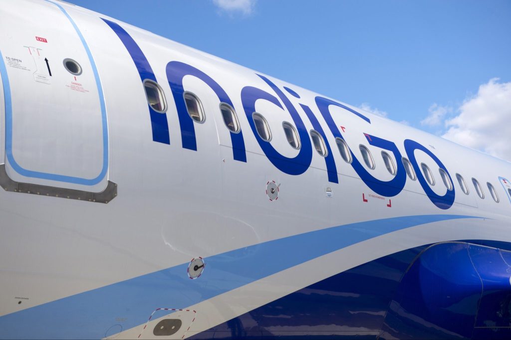 CLOSE UP ON A320neo INDIGO FUSELAGE