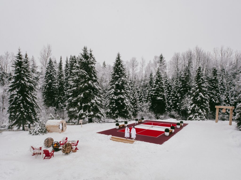 Canada's DinkDunk Pickleball Spa – the world’s first winter Pickleball Spa.