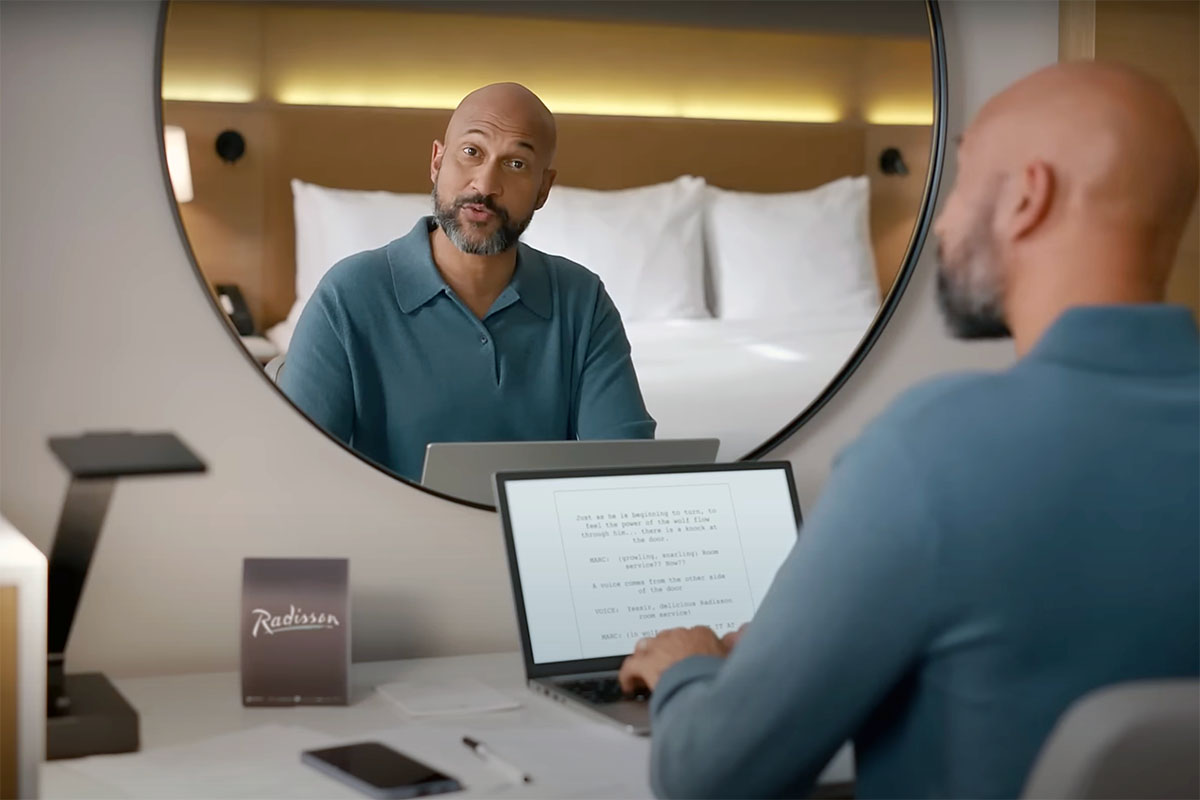 Actor Keegan-Michael Key in a Choice Hotels commercial. 