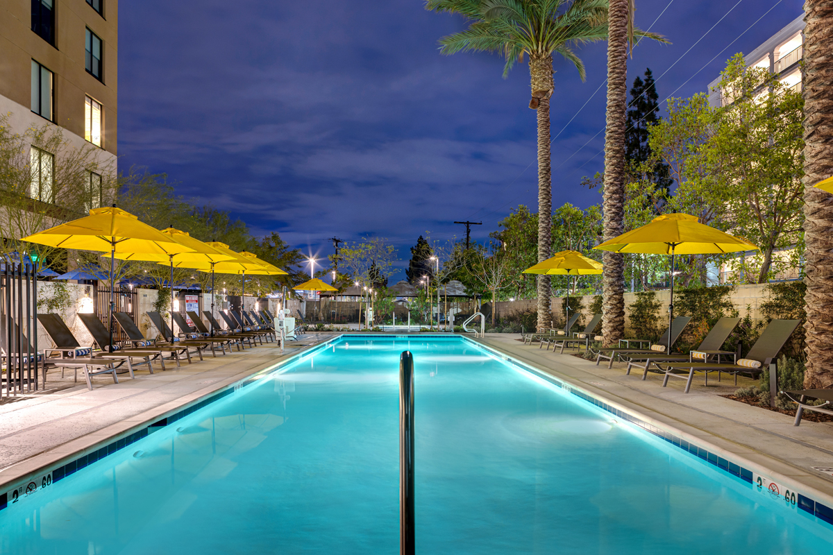 The swimming pool at the Hilton Garden Inn Resort in Anaheim, California. Source: Hilton Garden Inn Resort in Anaheim.