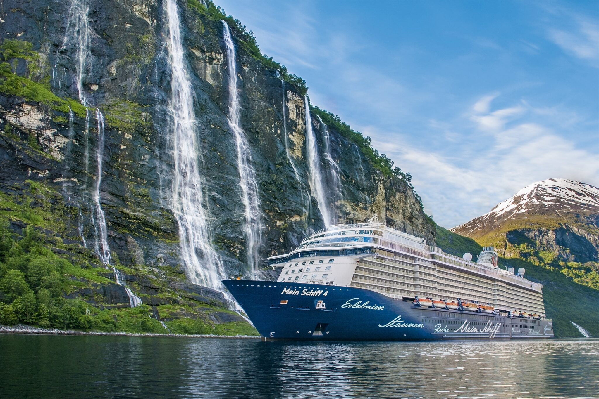 A view of a ship from the Mein Schiff TUI Cruise fleet, which offers excursions through Norway’s coasts and port cities in the north. (Photo by Mathias Kokartis of Cruise Vision. Source TUI Group.