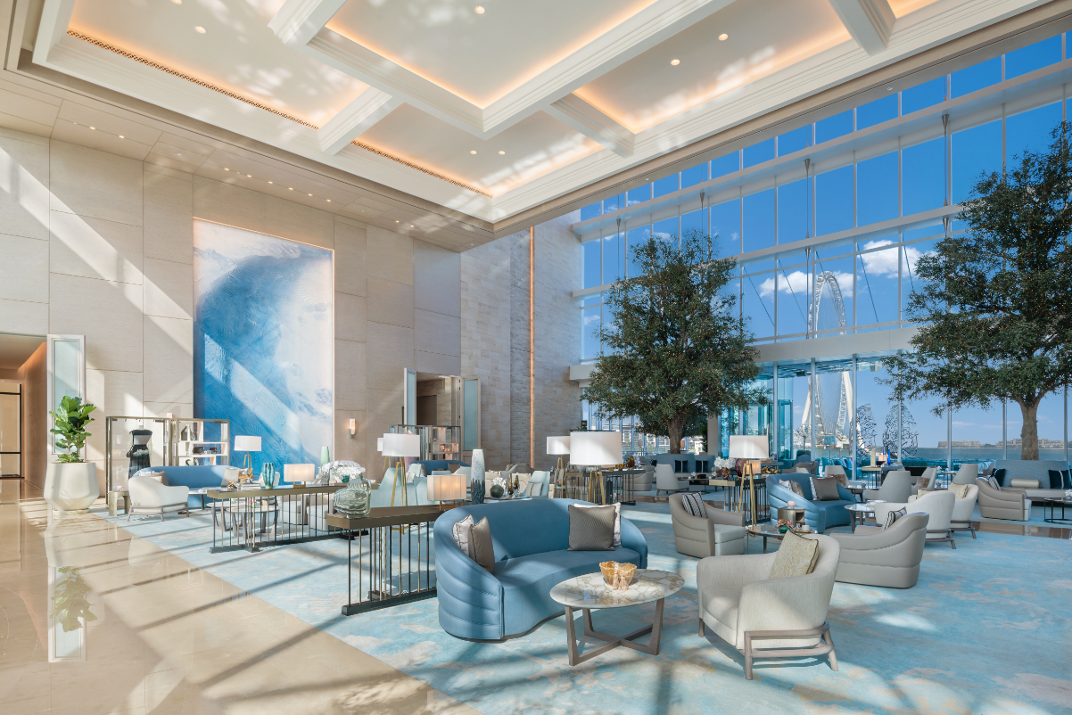 The lobby of Address Beach Resort in Dubai, a five-star luxury hotel. Source: Address Beach Resort.