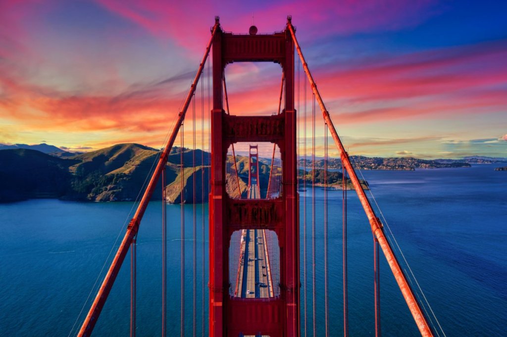 Golden Gate Bridge at sunset